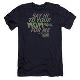 Back To The Future Say Hi Men's Ultra-Soft 30/1 Cotton Slim Short-Sleeve T-Shirt
